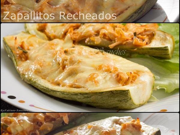Abobrinha recheada com frango (Zapalito)
