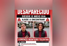 Lorenzo Monteiro Tolentino, 14 anos, está desaparecido desde ontem (8/6), em SP